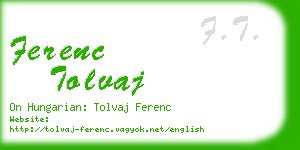 ferenc tolvaj business card